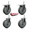 Service Caster 6 Inch Gray Polyurethane Swivel 34 Inch Threaded Stem Caster Set 2 Total Lock Brakes SCC-TSTTL20S614-PPUB-34212-2-S-2 - alternate 2